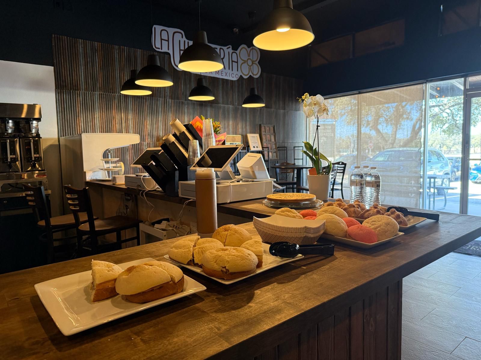 Fresh pastries displayed at the new counter